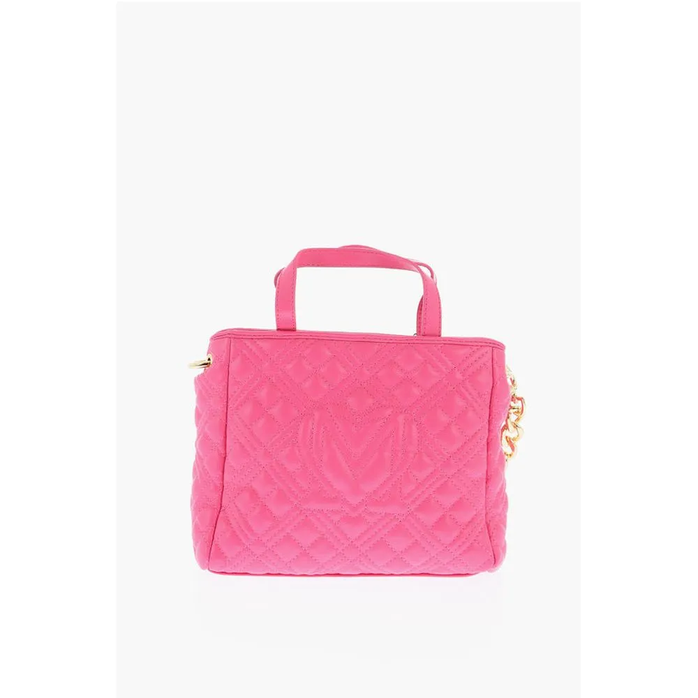 Moschino LOVE Faux Leather Quilted Mini Bag with Matching Pochette