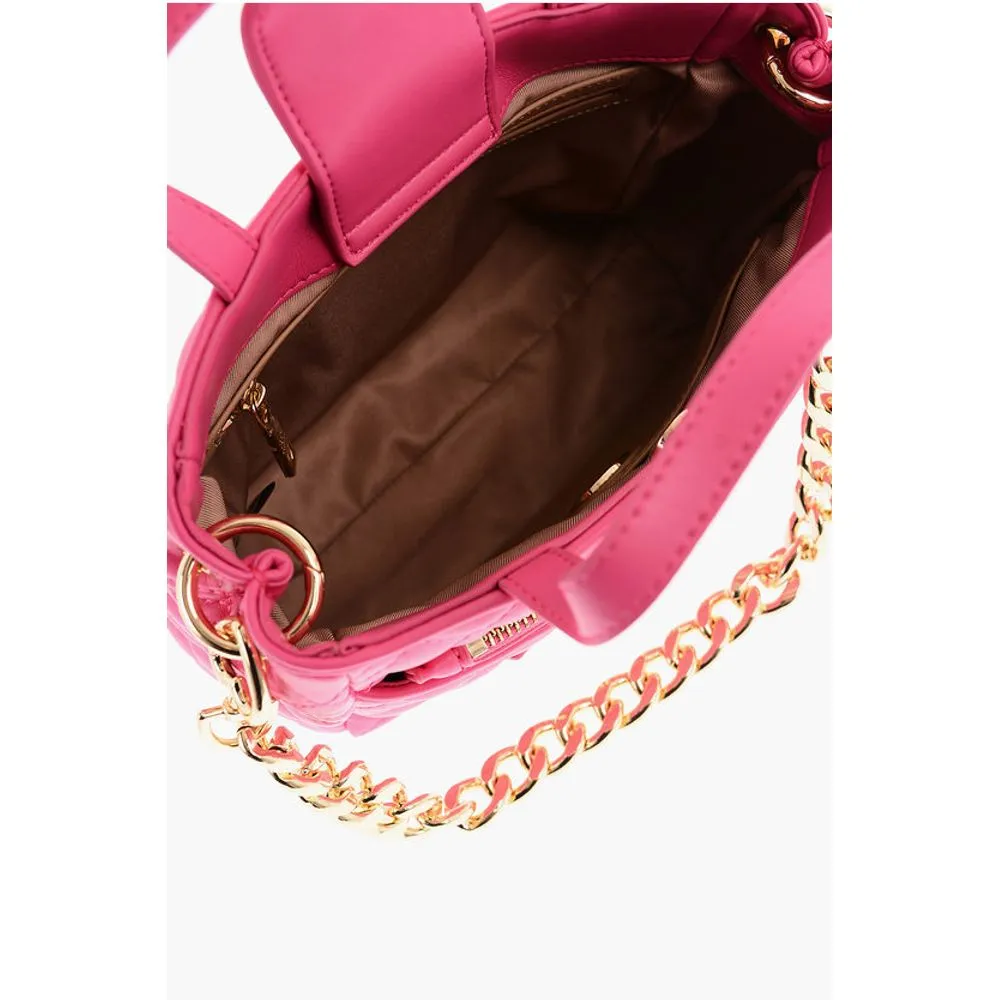 Moschino LOVE Faux Leather Quilted Mini Bag with Matching Pochette