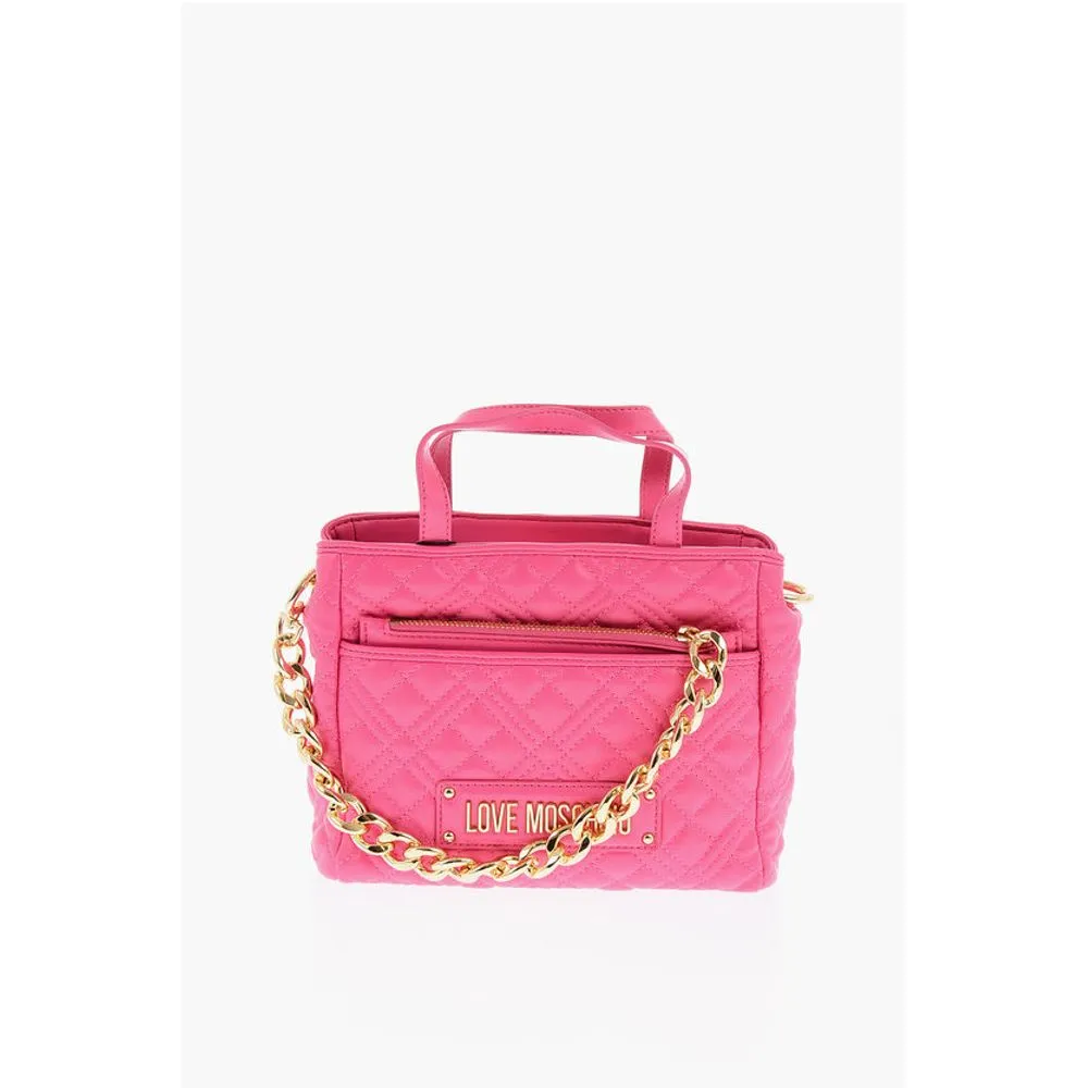 Moschino LOVE Faux Leather Quilted Mini Bag with Matching Pochette