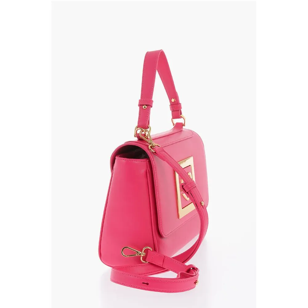 Moschino LOVE Faux Leather Shoulder Bag with Metal Golden Logo