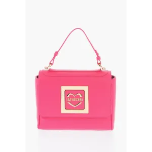 Moschino LOVE Faux Leather Shoulder Bag with Metal Golden Logo