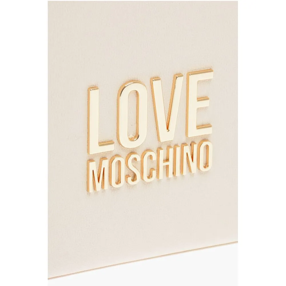 Moschino LOVE Faux Leather Tote Bag with Golden Logo