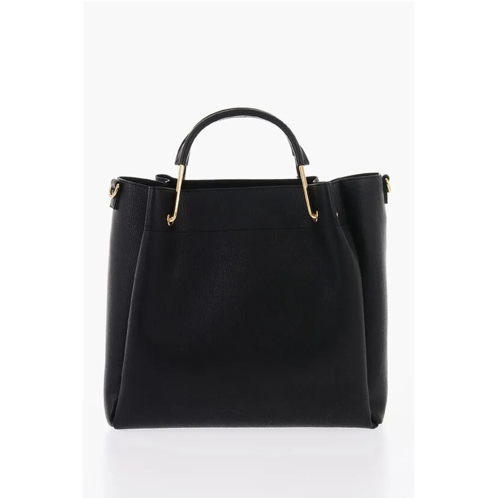 Moschino LOVE Faux Leather Tote Bag with Golden Logo