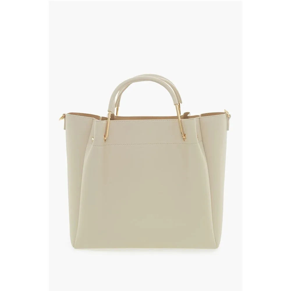Moschino LOVE Faux Leather Tote Bag with Golden Women's Logo