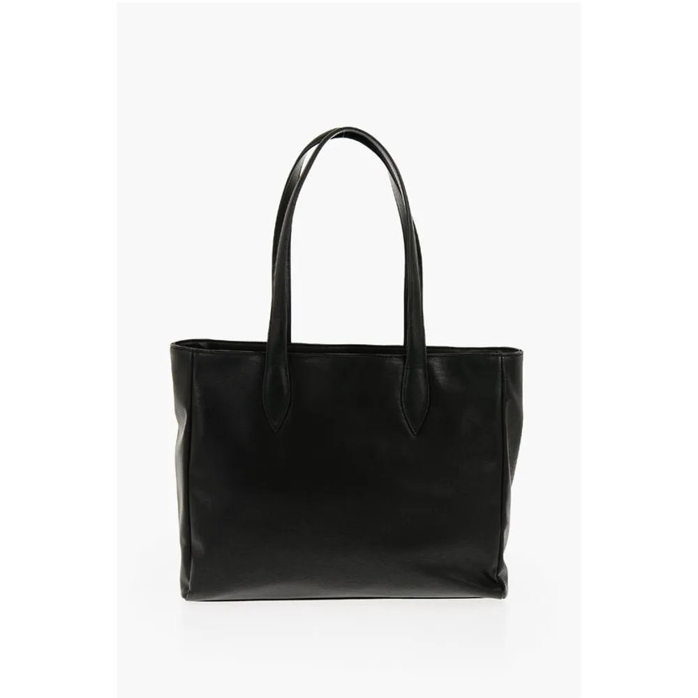 Moschino LOVE Faux Leather Tote Bag with Heart Shaped Pouch