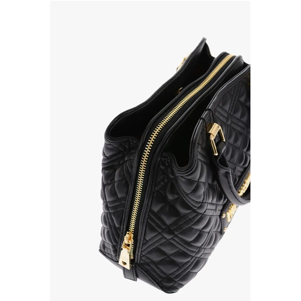 Moschino LOVE golden details quilted faux leather bag