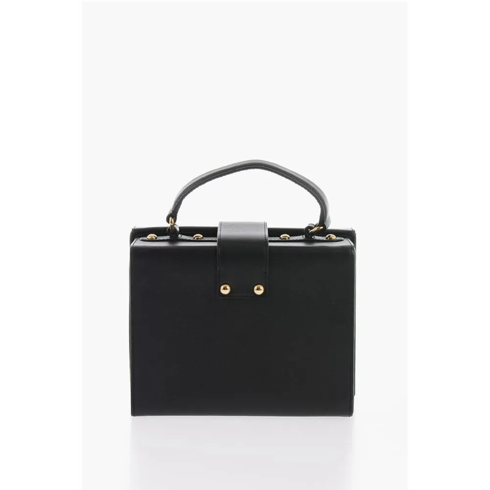Moschino LOVE Leather Briefcase Bag with Turn Lock Closure
