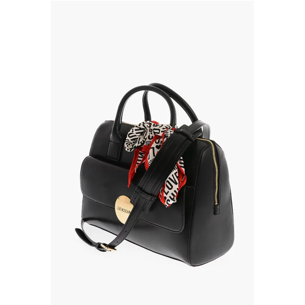 Moschino LOVE logoed handkerchief faux leather SIMPLE HOOP handbag