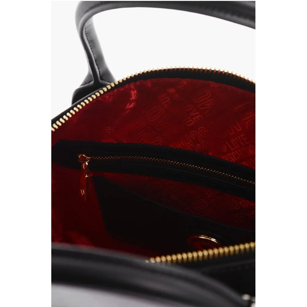 Moschino LOVE logoed handkerchief faux leather SIMPLE HOOP Women's handbag