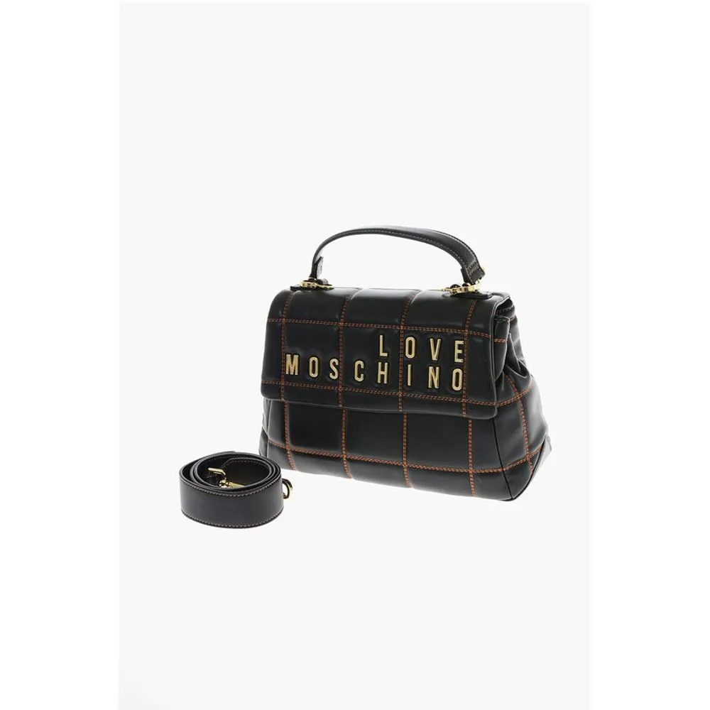 Moschino LOVE Quilted Faux Leather Bag with Golden Logo
