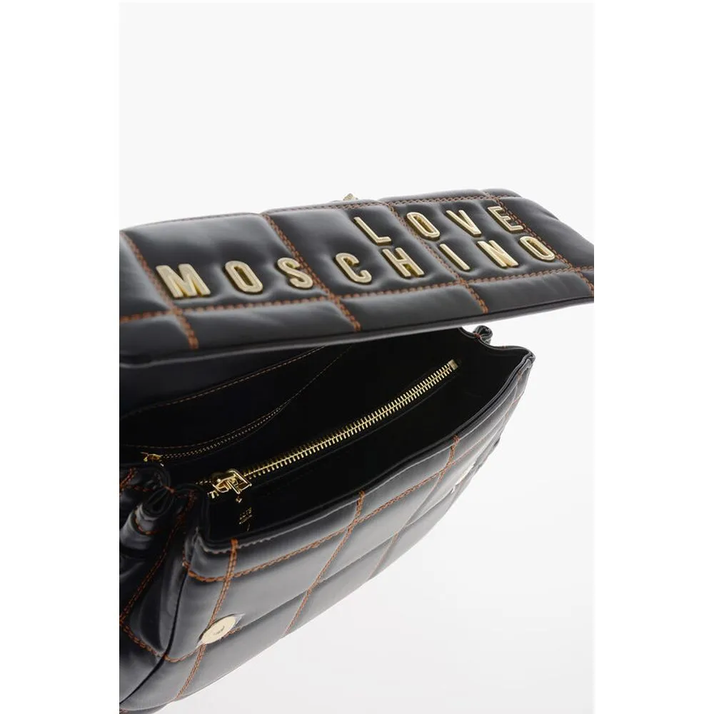 Moschino LOVE Quilted Faux Leather Bag with Golden Logo