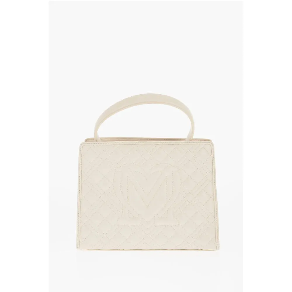 Moschino LOVE Quilted Faux Leather Bag with Removable Shoulder Strap