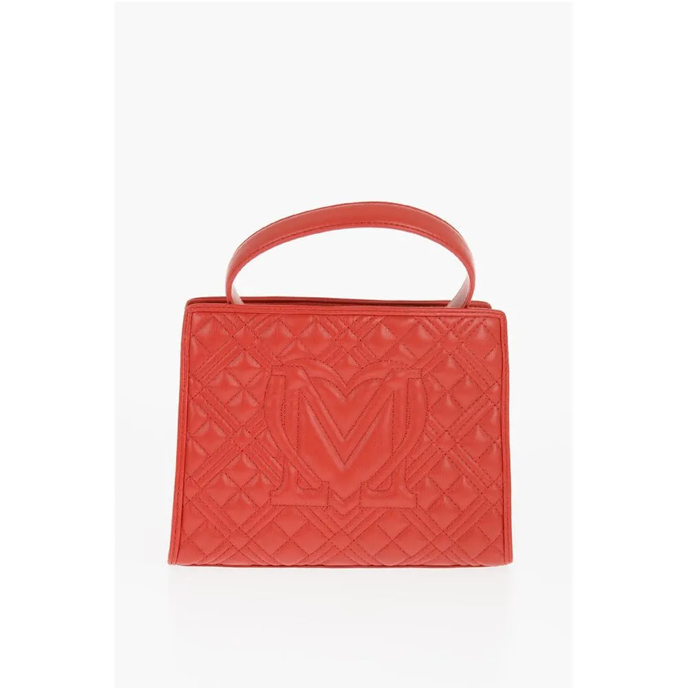 Moschino LOVE Quilted Faux Leather Bag with Removable Shoulder Strap