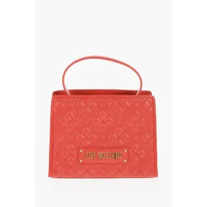 Moschino LOVE Quilted Faux Leather Bag with Removable Shoulder Strap