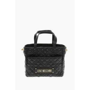 Moschino LOVE Quilted Faux Leather Handbag with Golden Chain