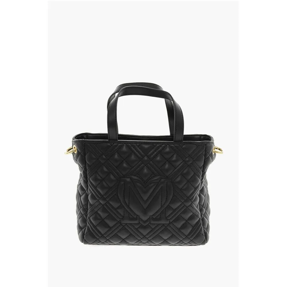 Moschino LOVE Quilted Faux Leather Handbag with Golden Chain