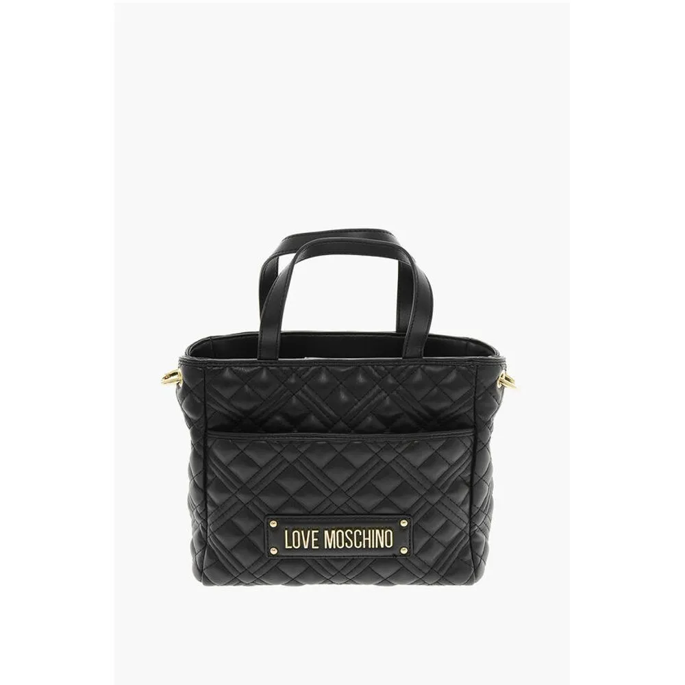 Moschino LOVE Quilted Faux Leather Handbag with Golden Chain