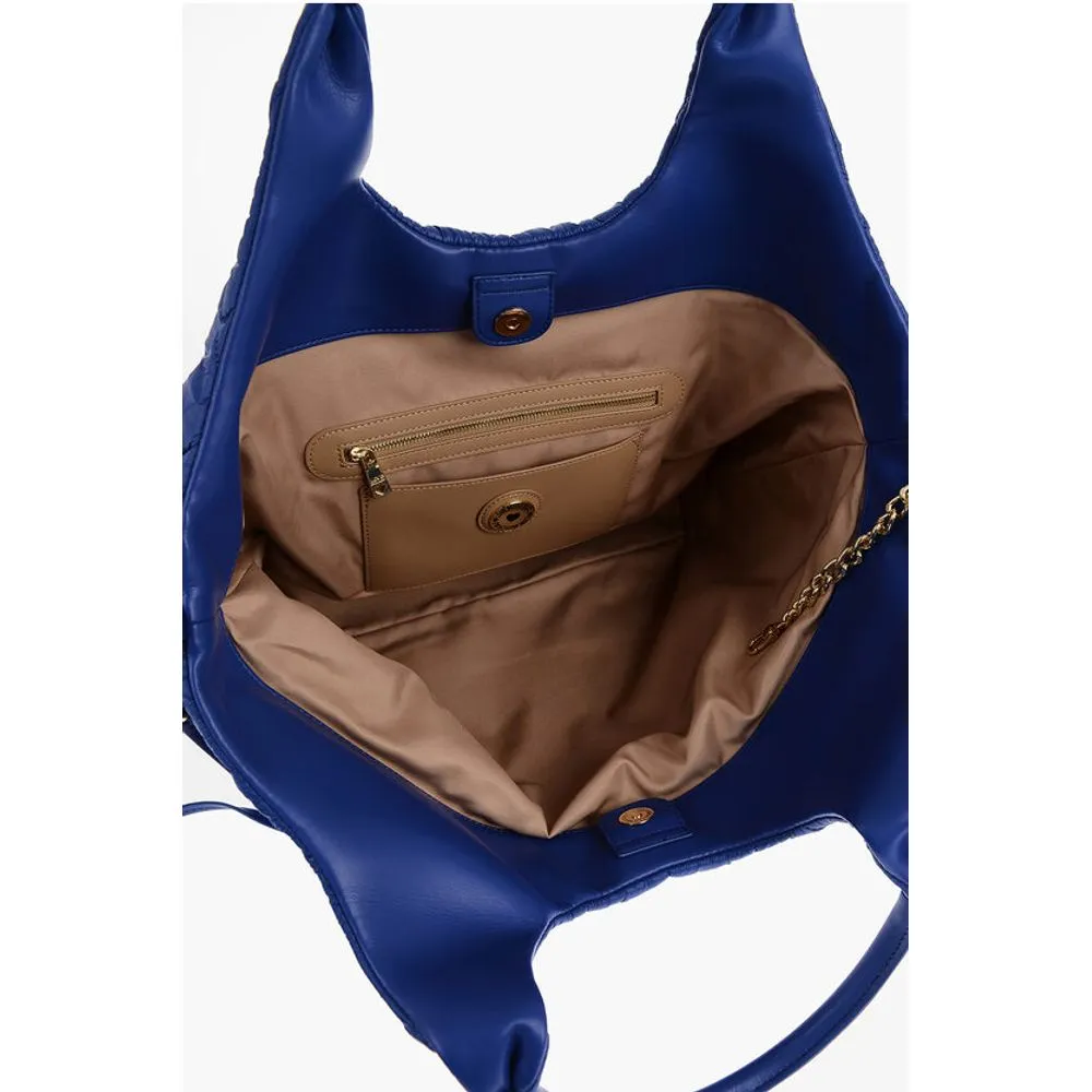 Moschino LOVE Quilted Nylon Tote Bag with Faux Leather Trims