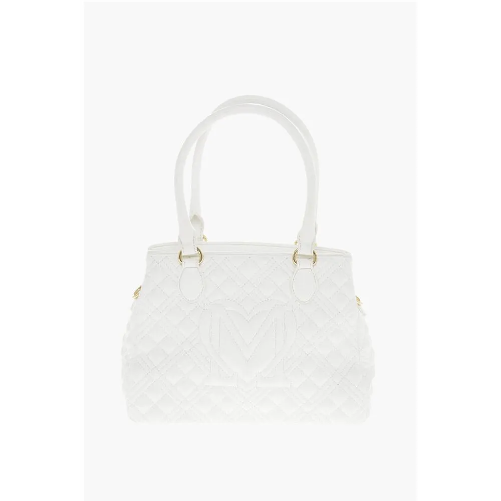 Moschino LOVE Quilted Textured faux Leather with a LM Logo