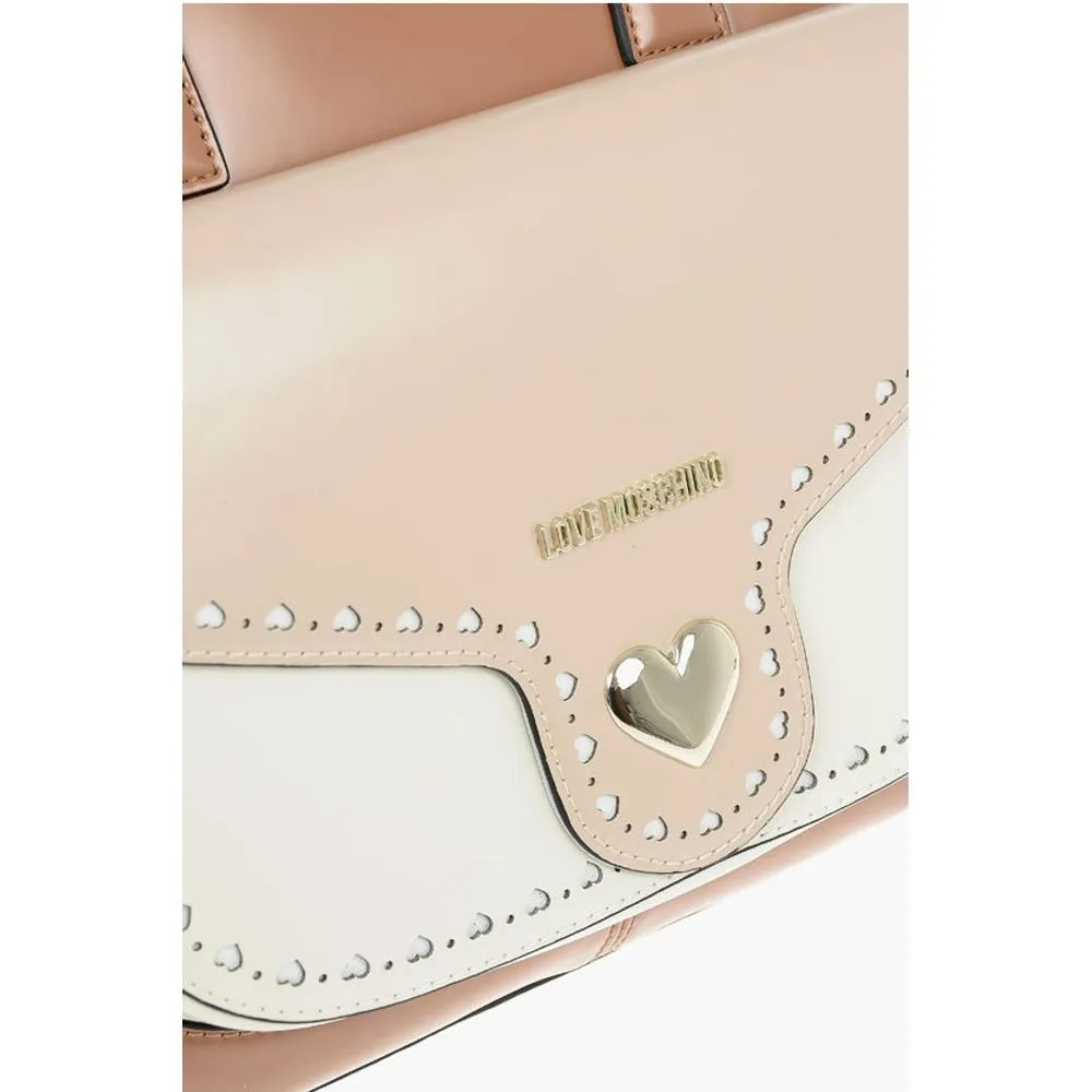 Moschino LOVE Removable Shoulder Strap Faux Leather Tote Bag