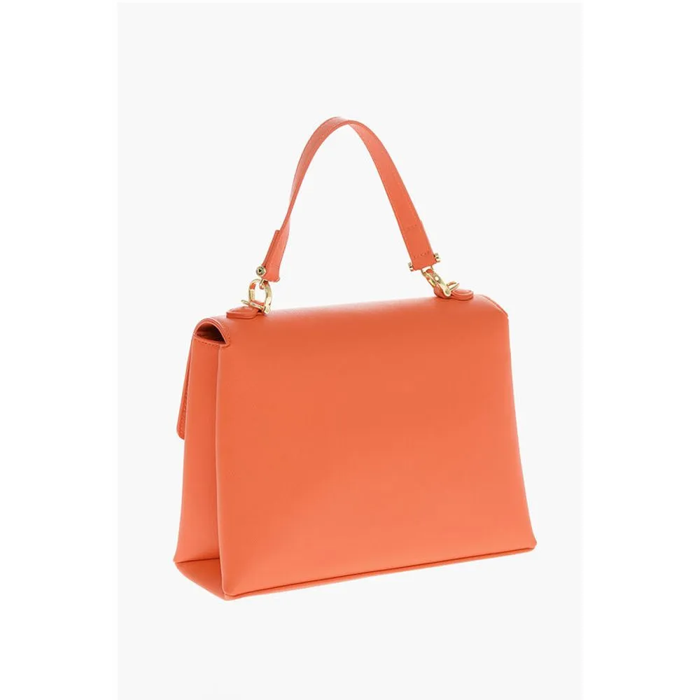 Moschino LOVE Saffiano Faux Leather Hande Bag with Removable Shoulder