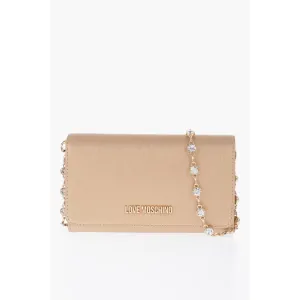Moschino LOVE Saffiano Faux Leather Wallet with Removable Chain