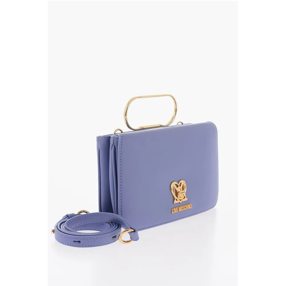Moschino LOVE Solid Color Handbag with Removable Faux Fur Handle