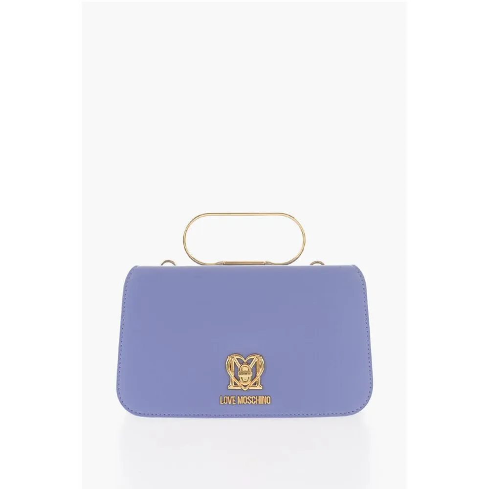 Moschino LOVE Solid Color Handbag with Removable Faux Fur Handle