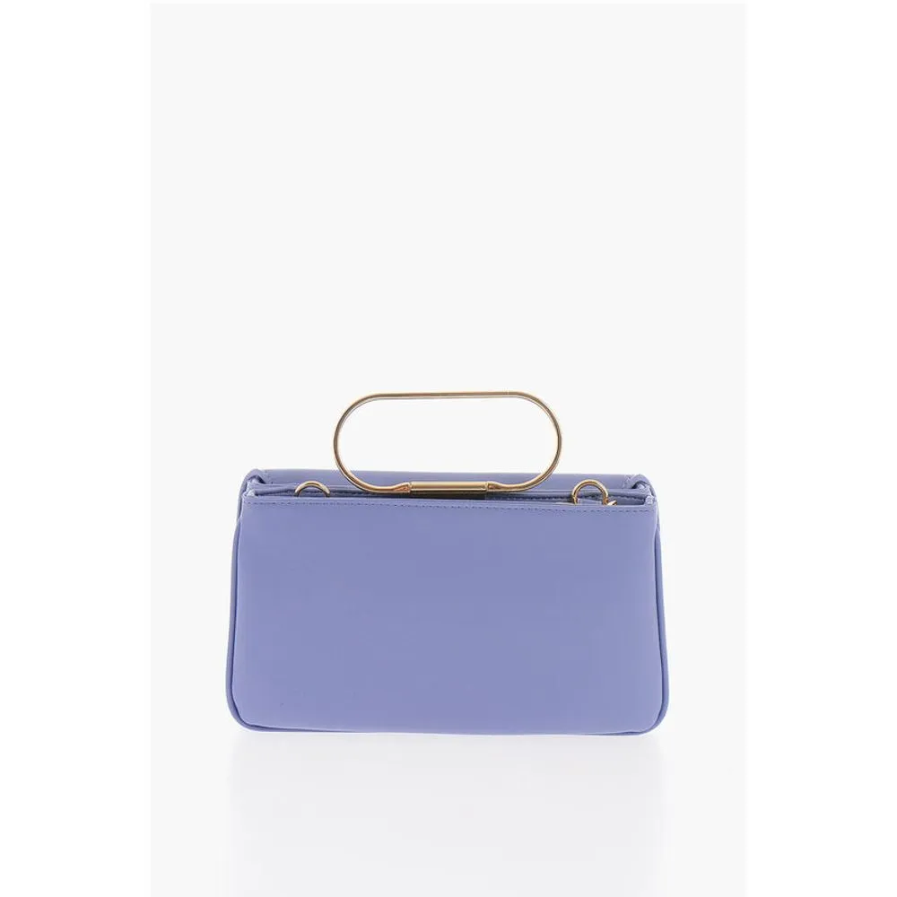 Moschino LOVE Solid Color Handbag with Removable Faux Fur Handle