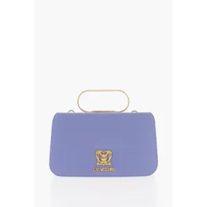 Moschino LOVE Solid Color Handbag with Removable Faux Fur Handle