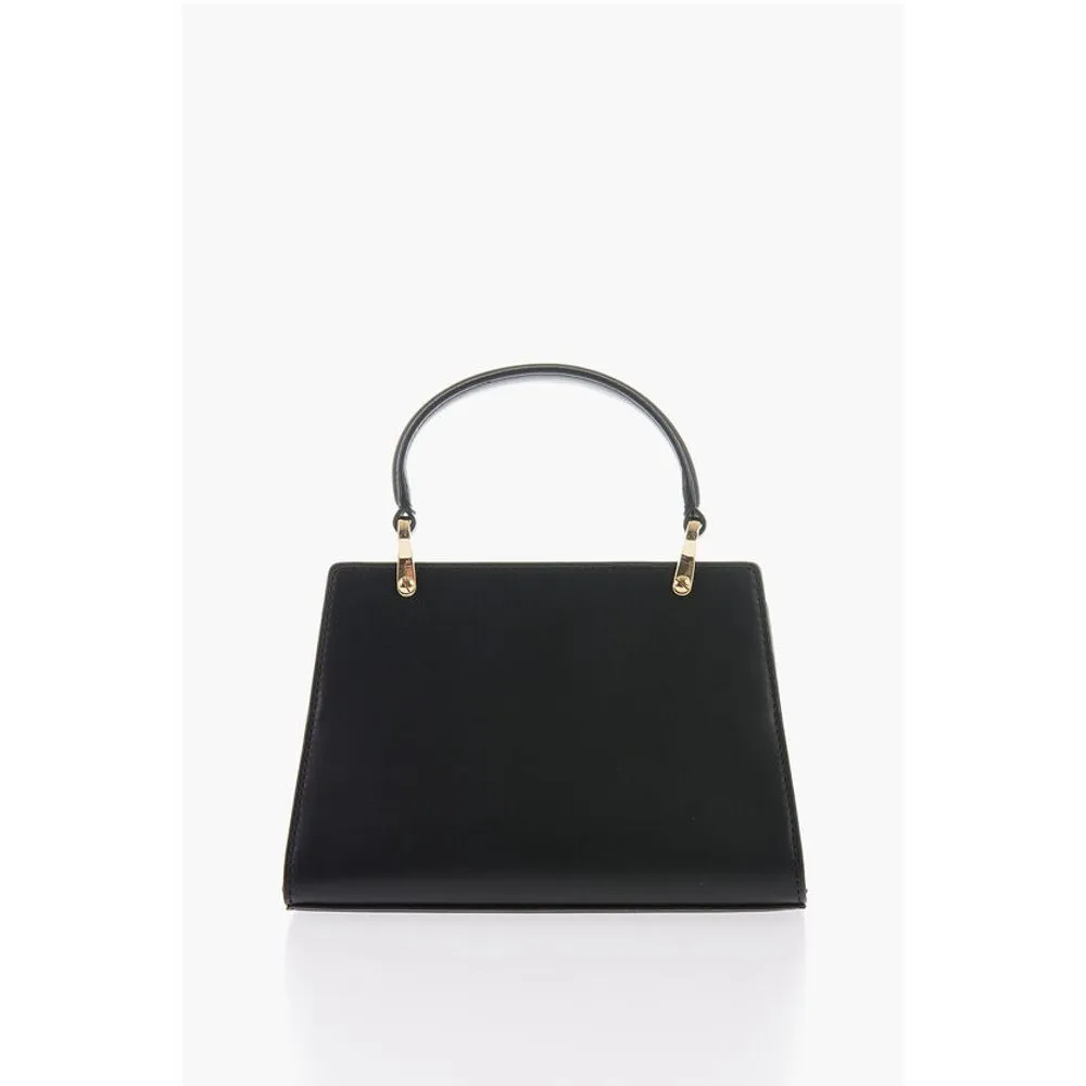 Moschino LOVE Solid Color Handbag with Removable Faux Fur Women's Handle