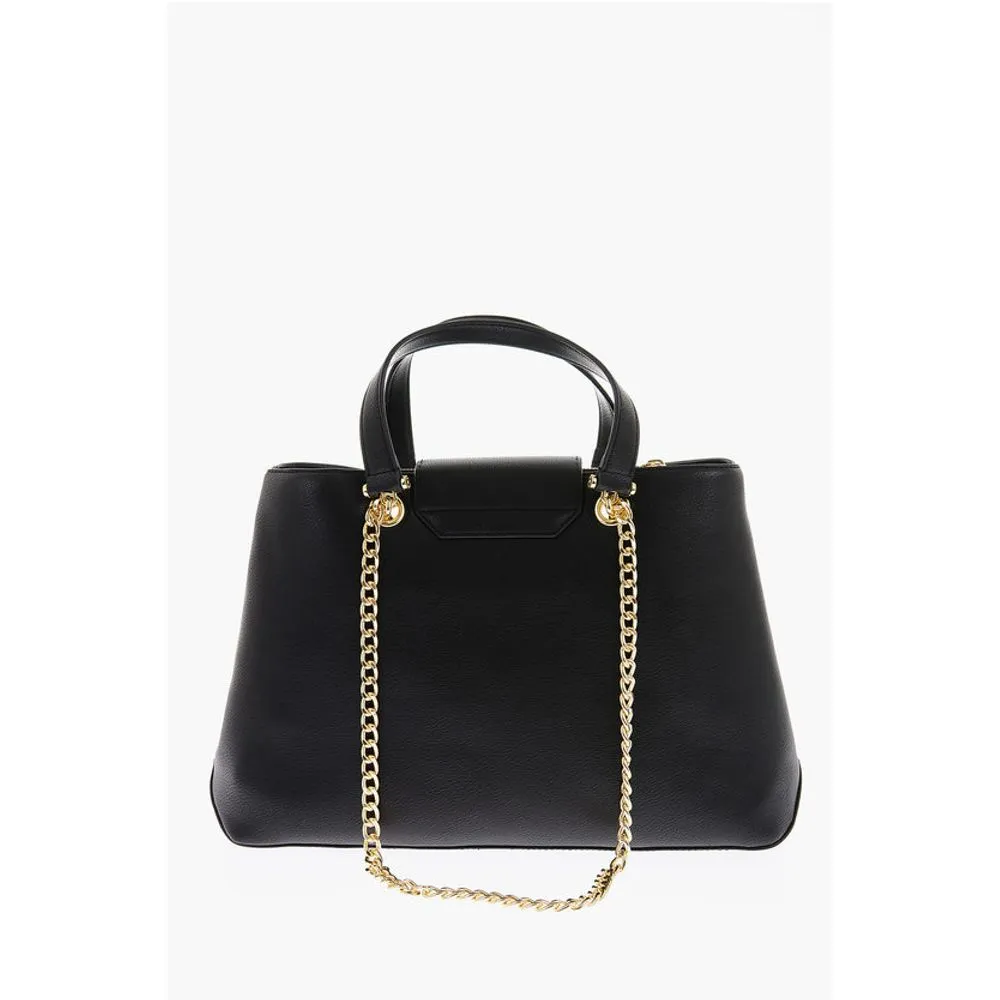 Moschino LOVE Textured Faux Leather LUCILLE Tote Bag with Double Comp