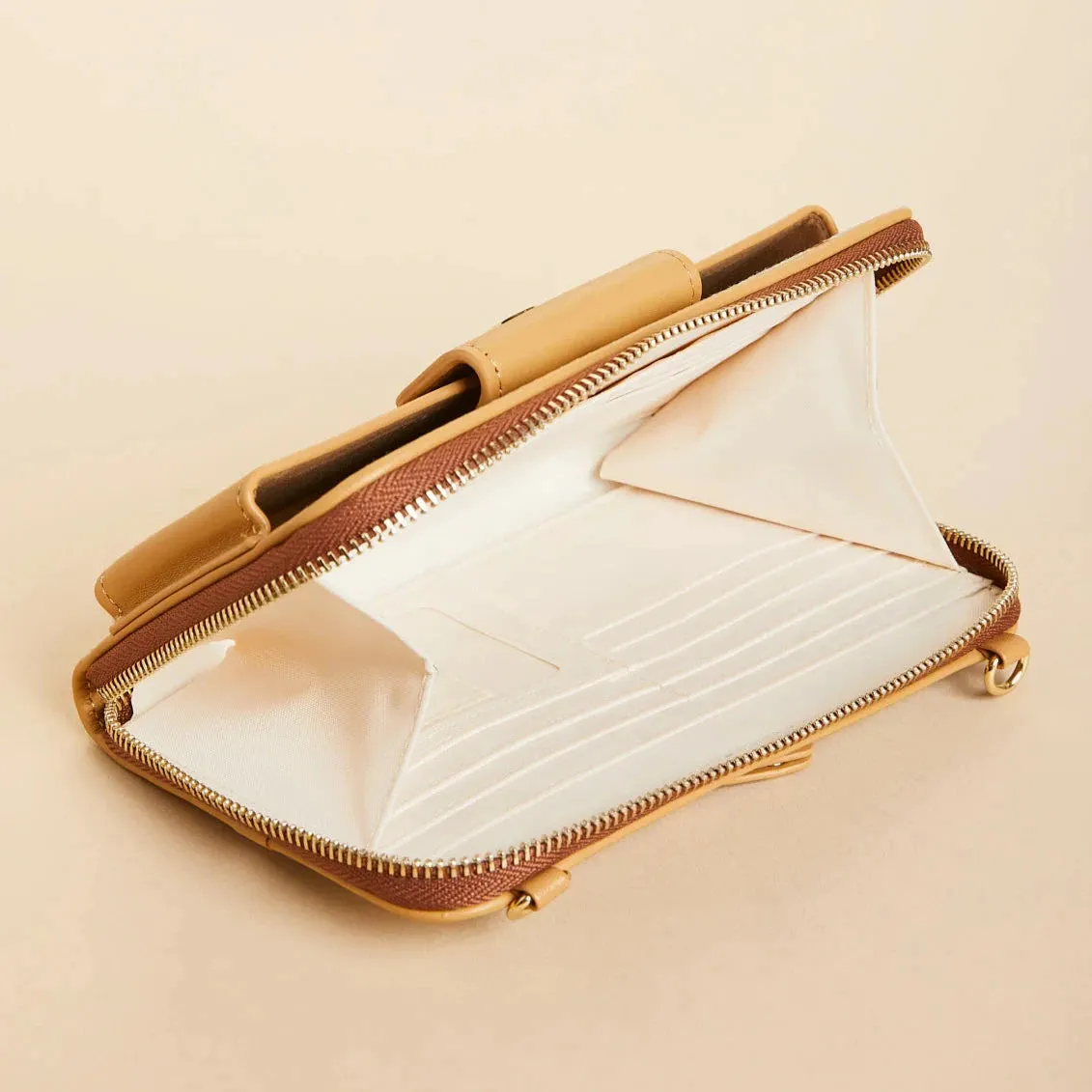 Multi Phone Crossbody Kalalanta Plaid Cream