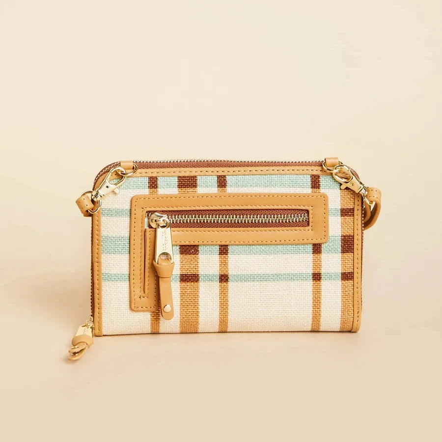 Multi Phone Crossbody Kalalanta Plaid Cream