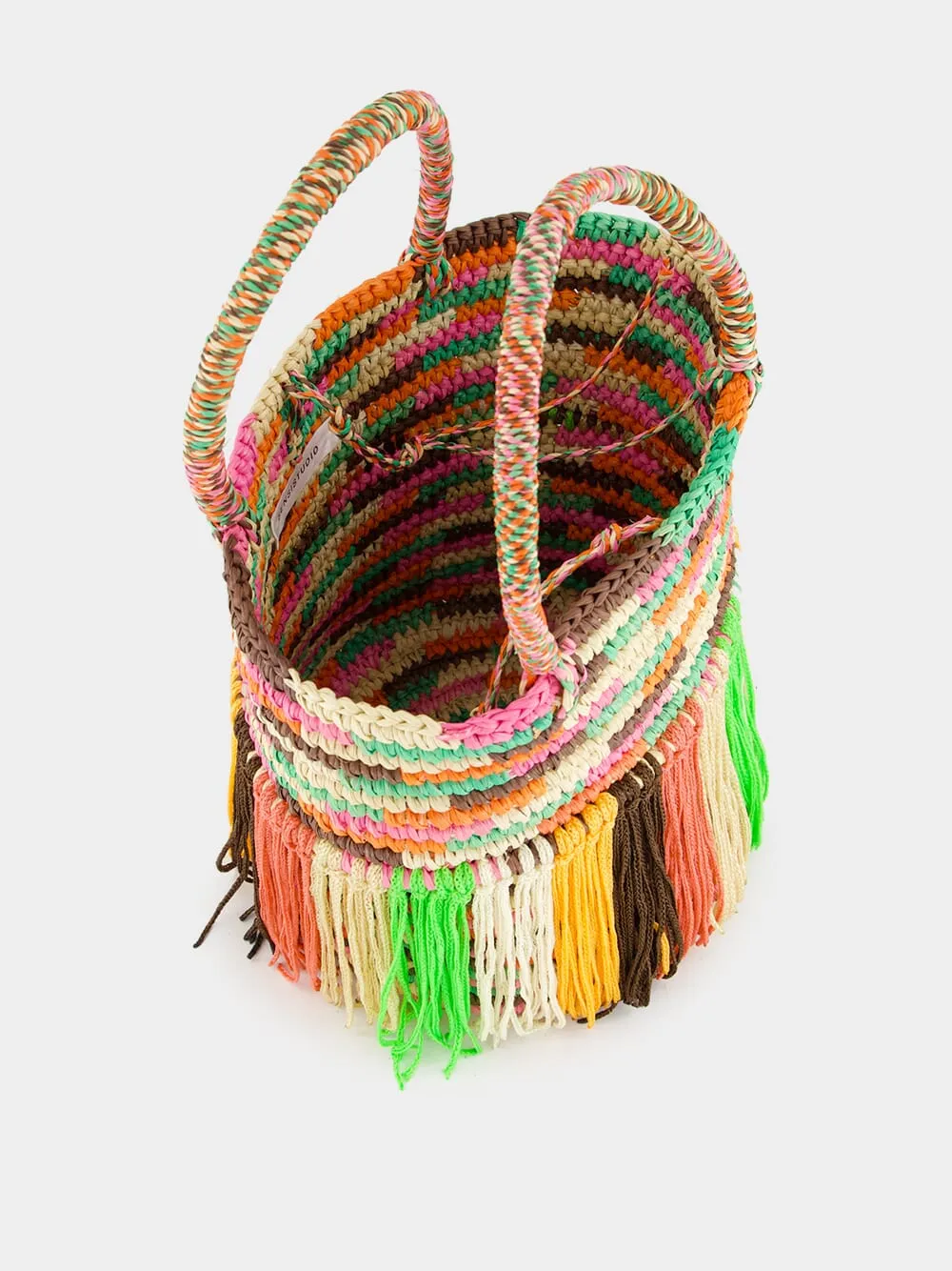 Multicolour Pastel Fringed Baby Tote