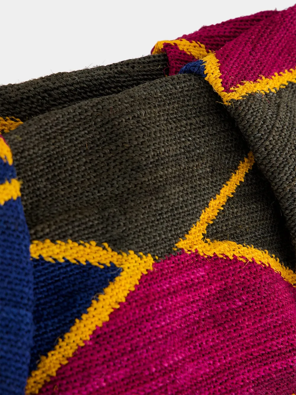 Multicolour Rhombus Sisal Maxi Pouch