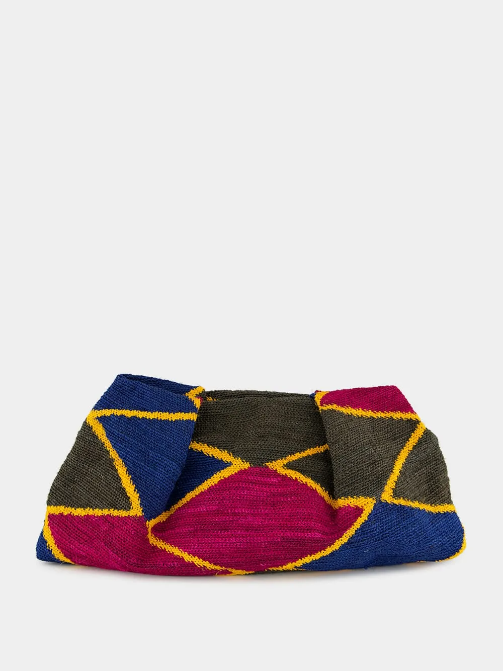 Multicolour Rhombus Sisal Maxi Pouch