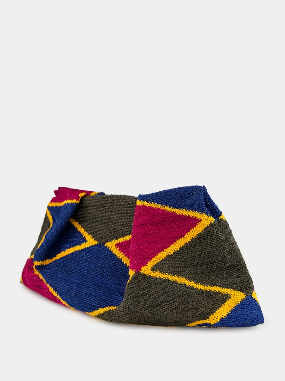 Multicolour Rhombus Sisal Maxi Pouch