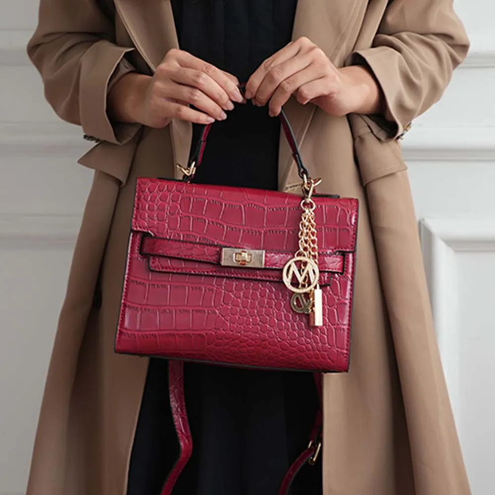 Naomi Vegan Crocodile Leather Womens Satchel by Mia K