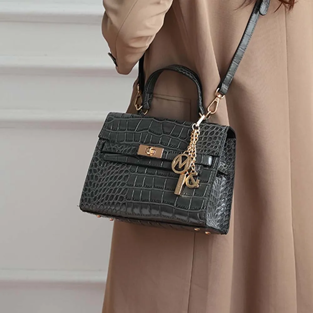 Naomi Vegan Crocodile Leather Womens Satchel by Mia K