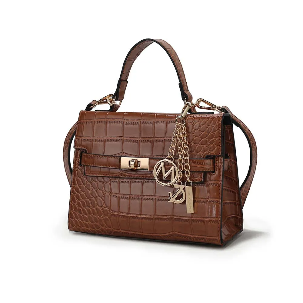 Naomi Vegan Crocodile Leather Womens Satchel by Mia K