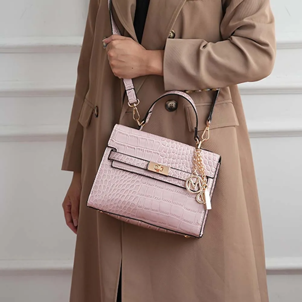Naomi Vegan Crocodile Leather Womens Satchel by Mia K