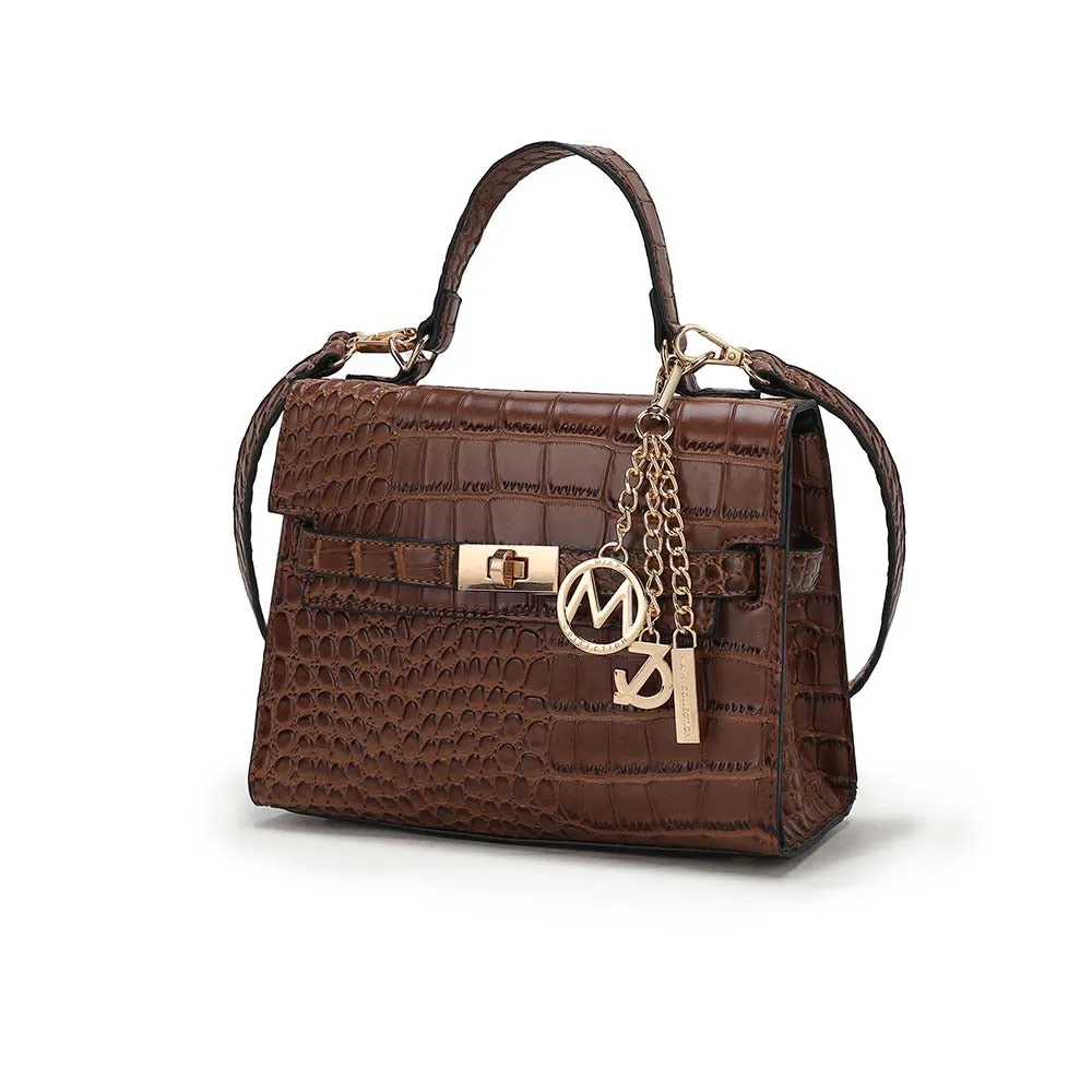 Naomi Vegan Crocodile Leather Womens Satchel by Mia K