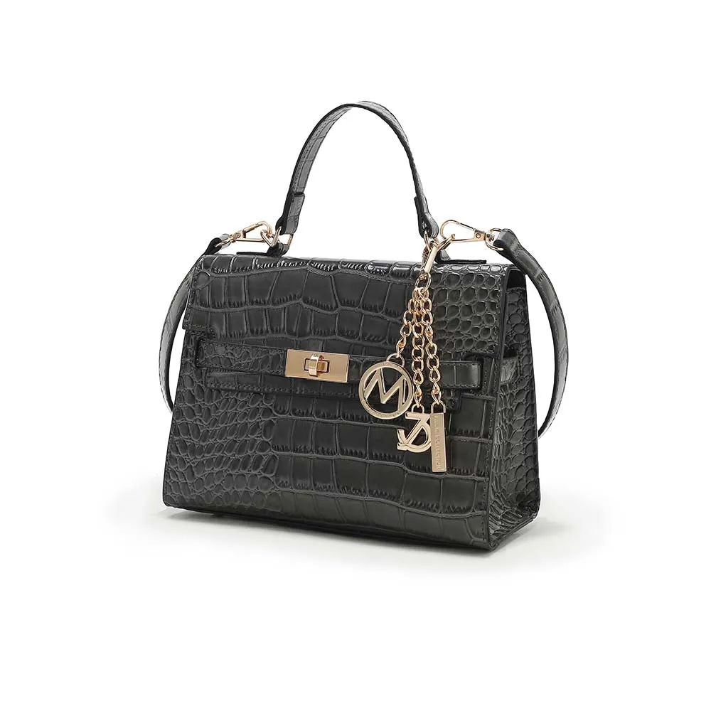Naomi Vegan Crocodile Leather Womens Satchel by Mia K