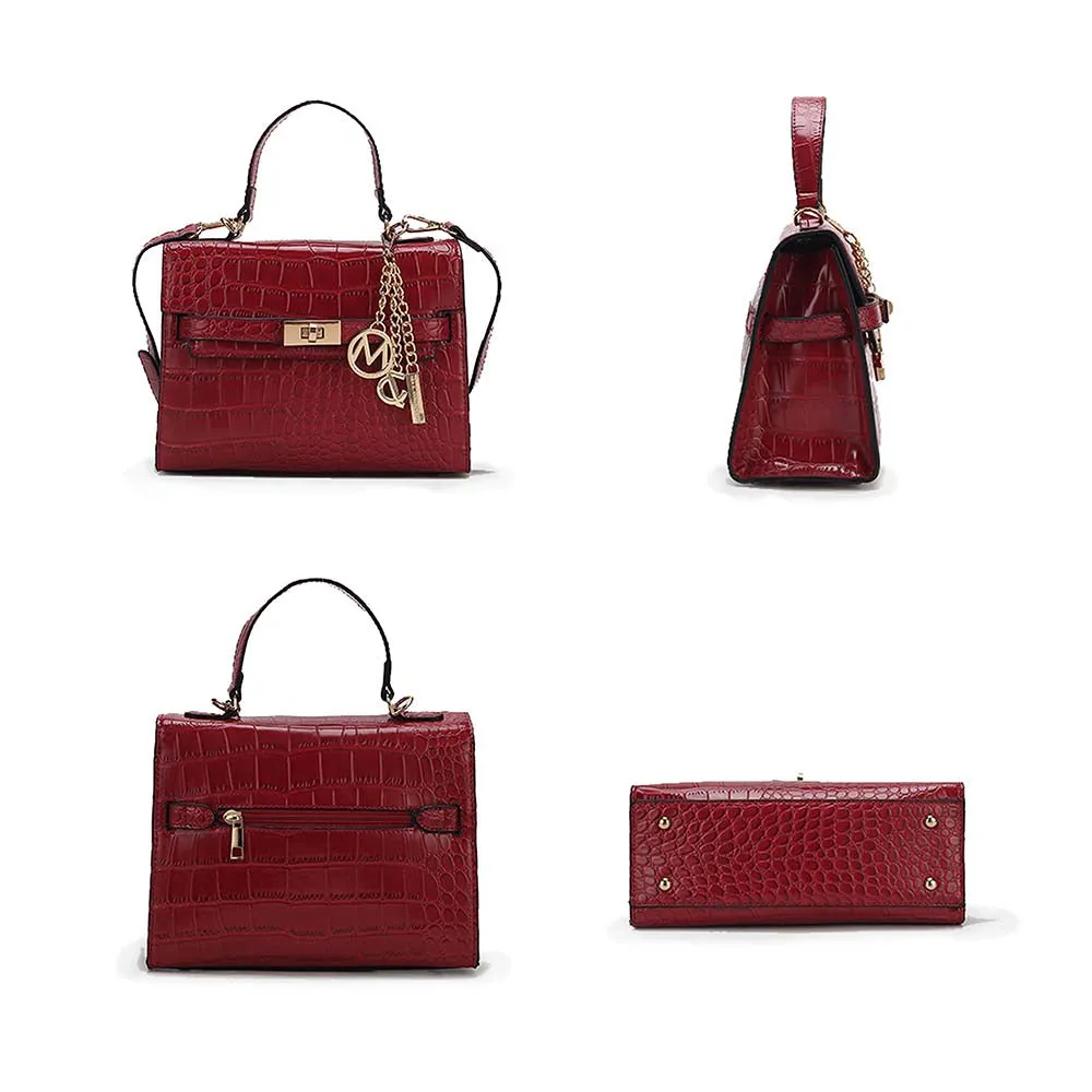 Naomi Vegan Crocodile Leather Womens Satchel by Mia K