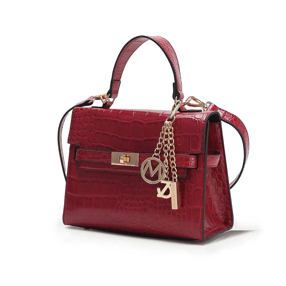 Naomi Vegan Crocodile Leather Womens Satchel by Mia K