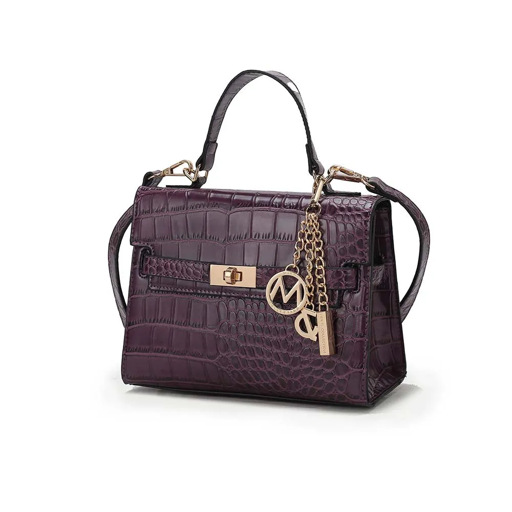 Naomi Vegan Crocodile Leather Womens Satchel by Mia K