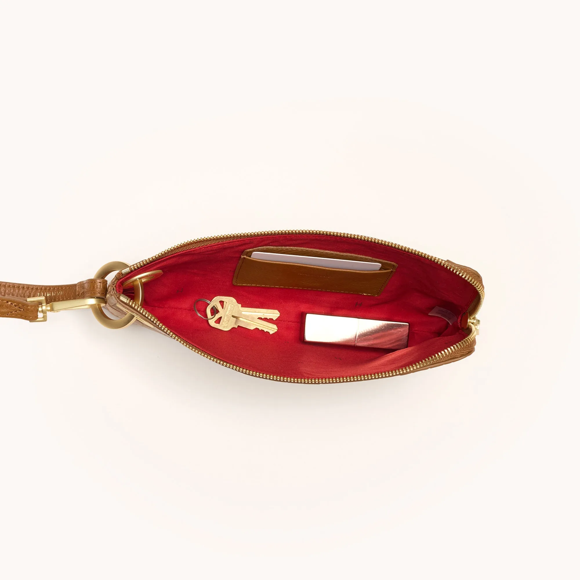 Nash Pochette | Canyon Crocco/Brushed Gold