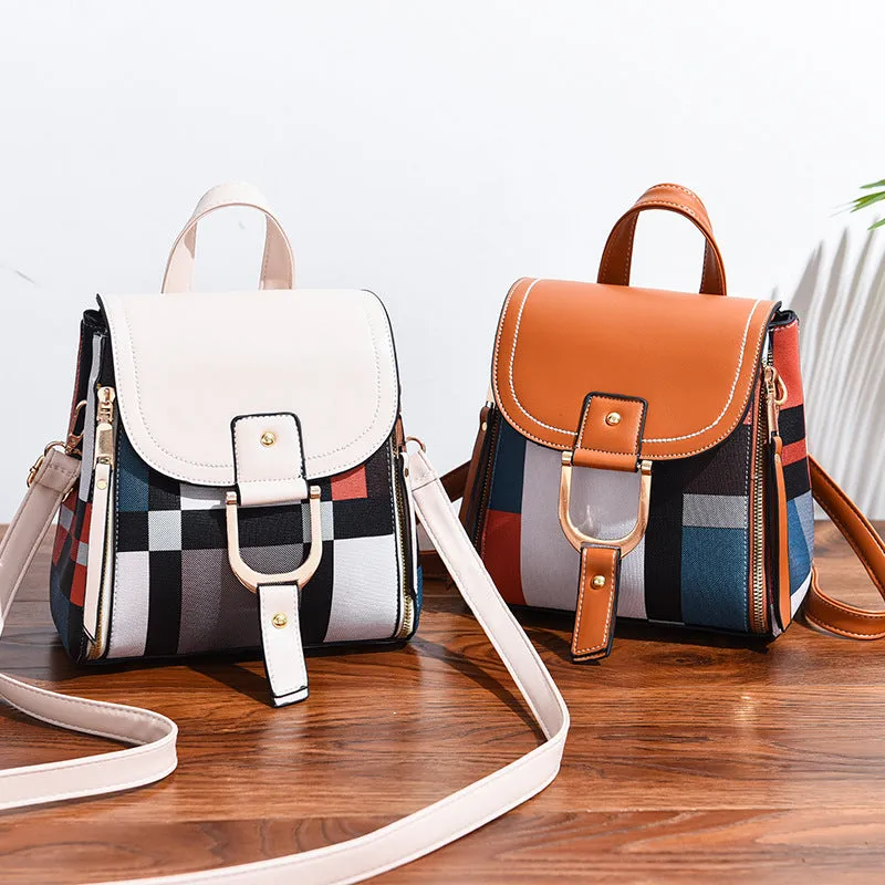 New Casual Fashion Plaid Travel Large Capacity Backpack