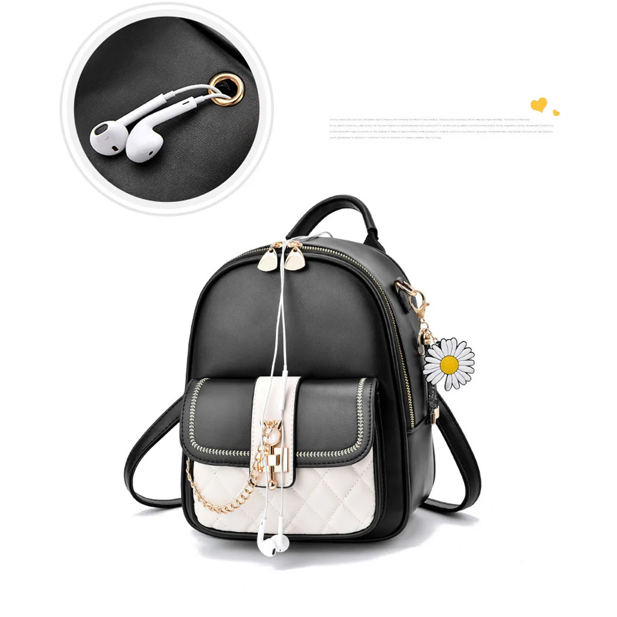 New College Style PU Leisure Travel Backpack